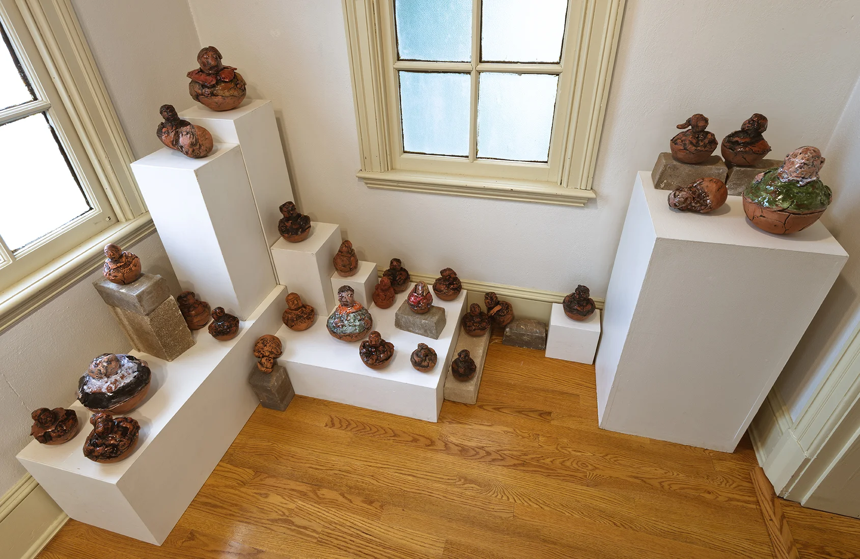 "Pushovers Unite!", 2016, Solo Exhibition Installation, Baltimore Clayworks (detail 1)