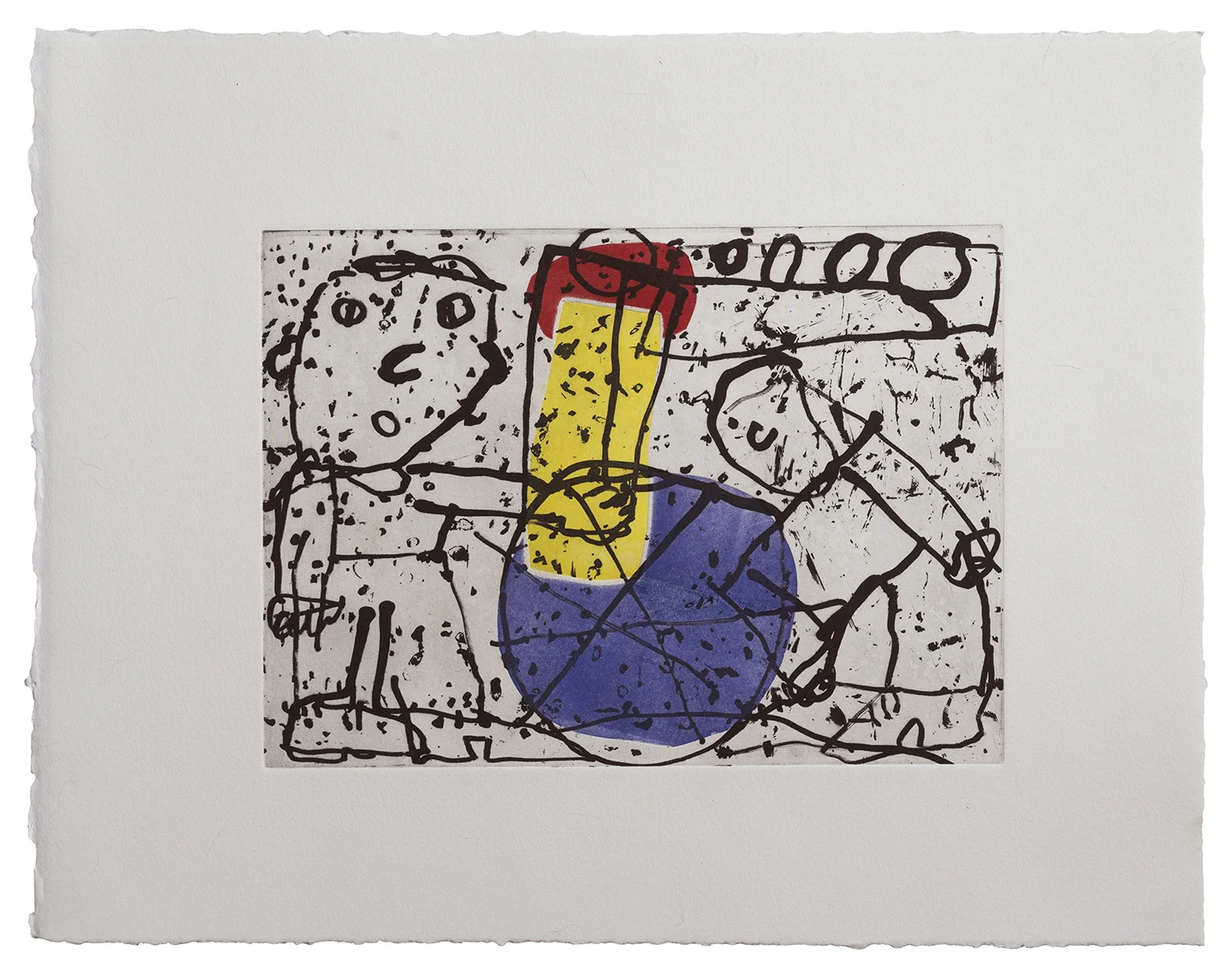 "The Biggest Stick", 2016, Solarplate etching and Silkscreen on BFK paper, 6"x8"