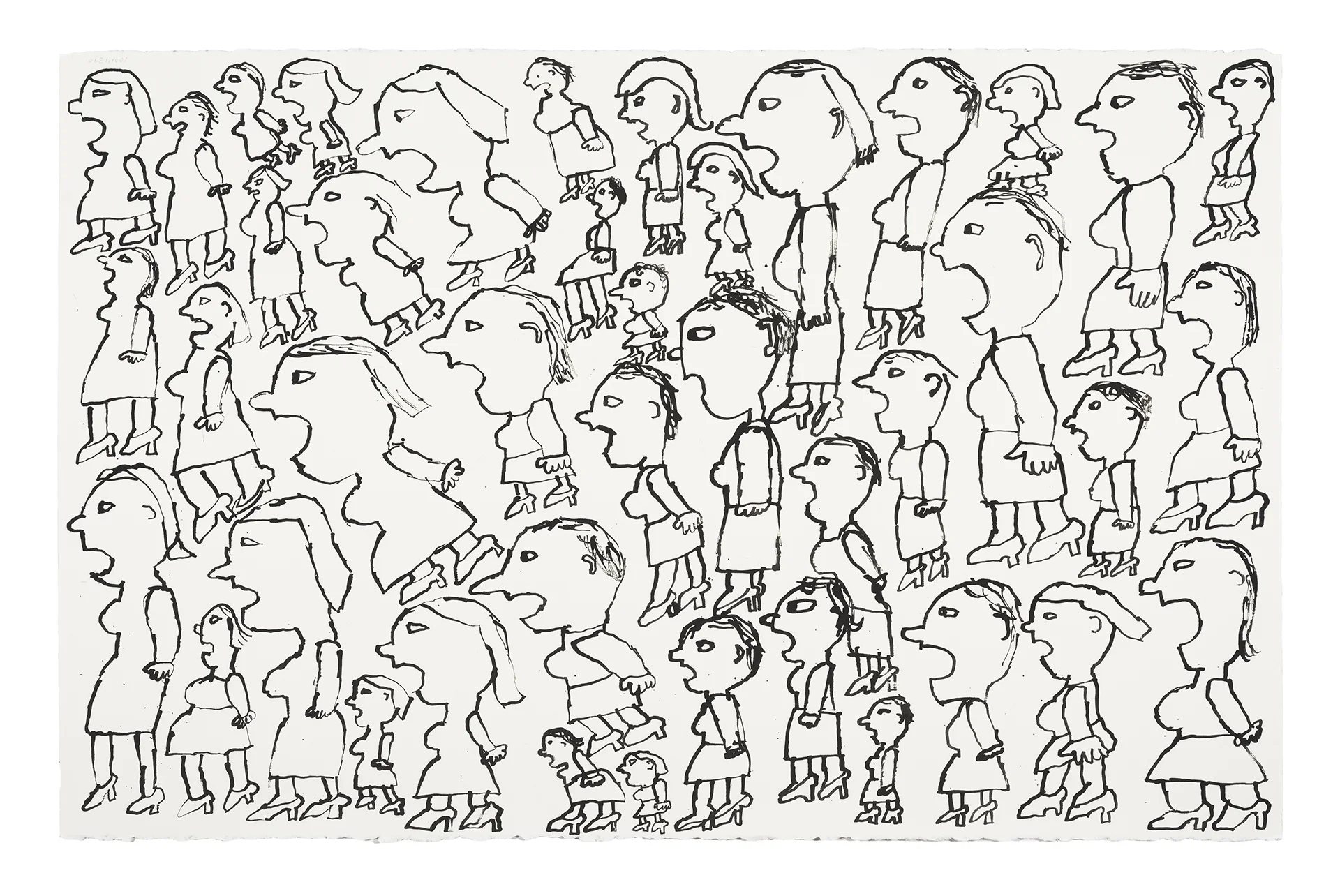 "Mad As Hell", 2017, Ink On Paper, 20x40.5"