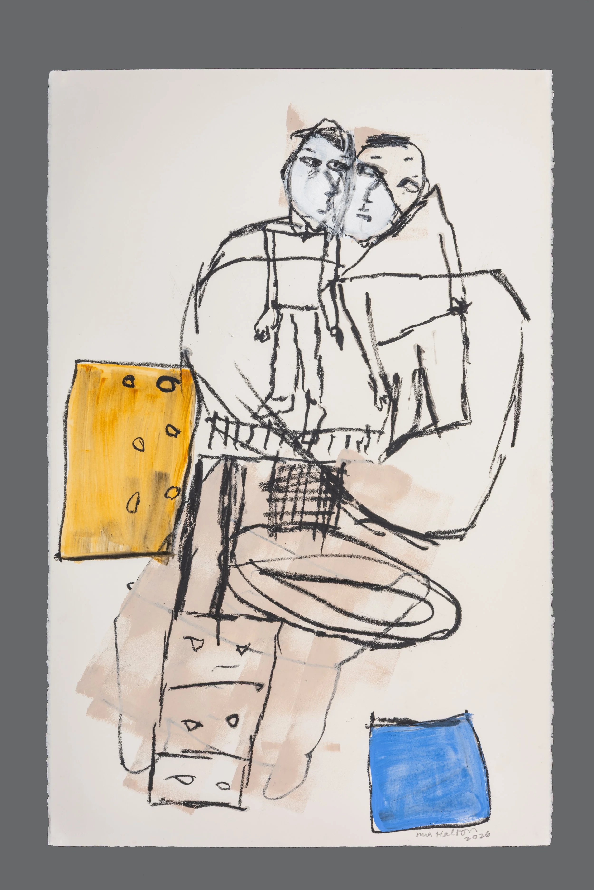 Keeping Something, 44x30, Mixed Media on Paper, 2026