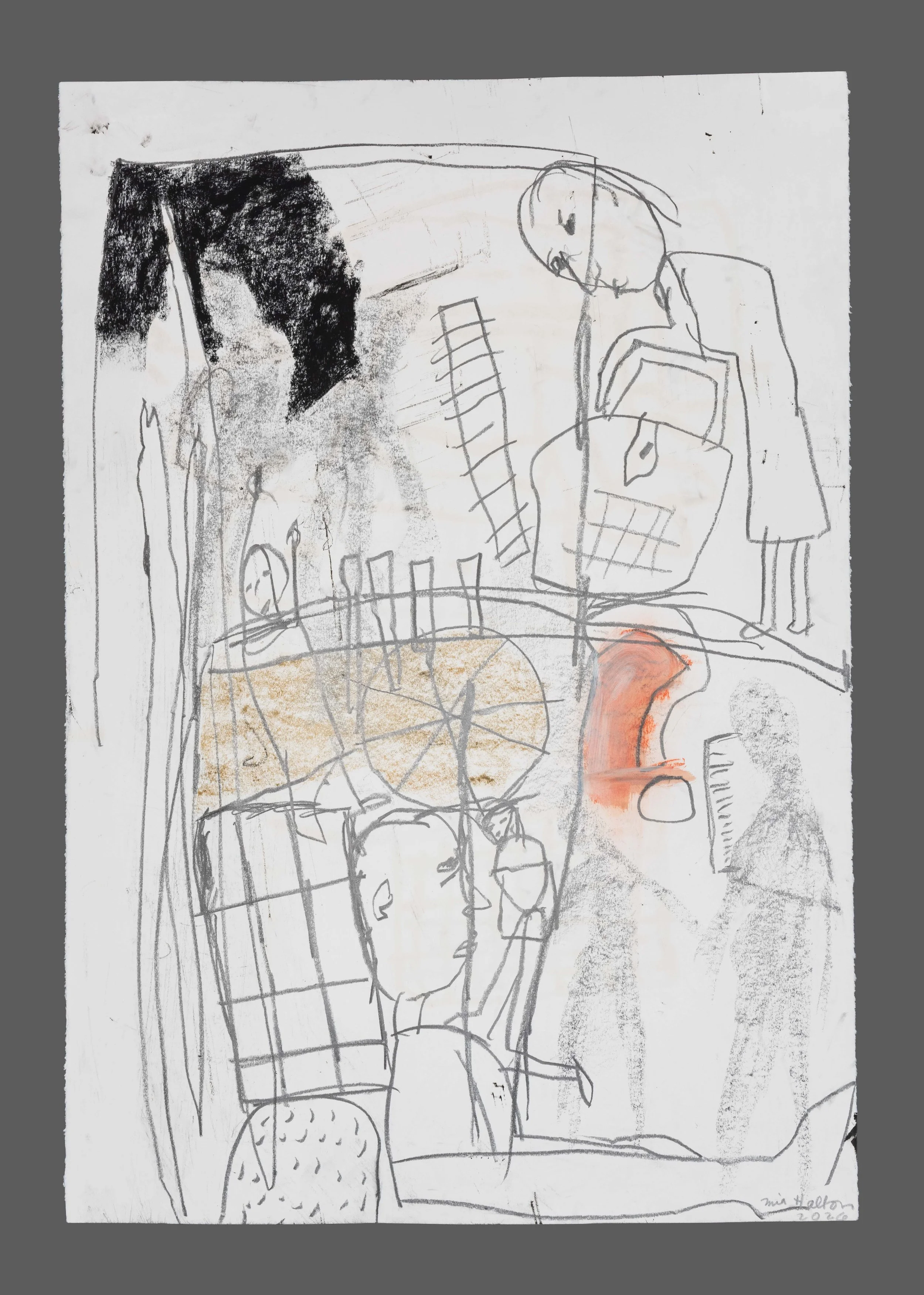 Looking Over You, 40 x 30, Mixed Materials on Paper, 2026