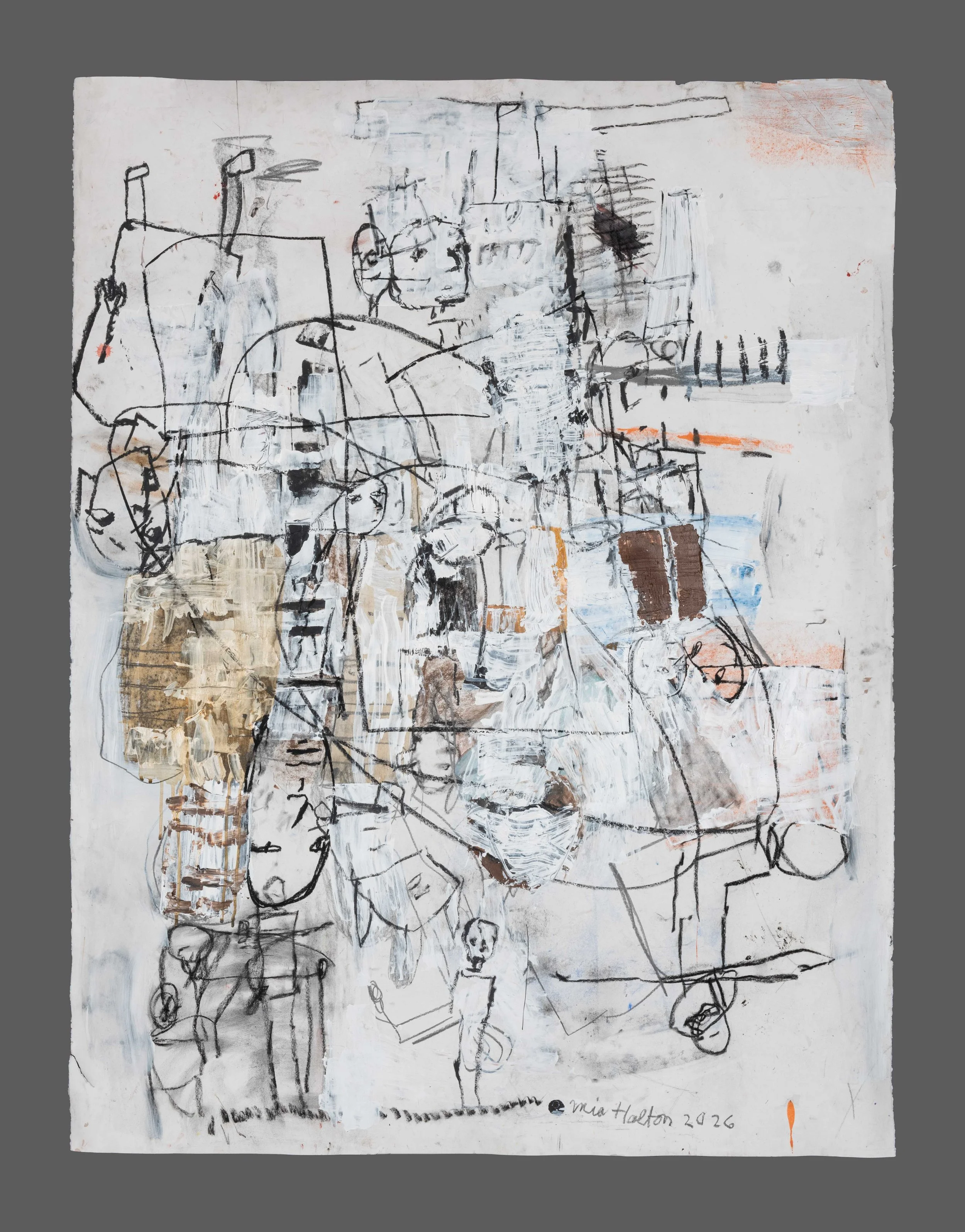 Stutter, 50 x 40, Mixed Materials on Paper, 2026