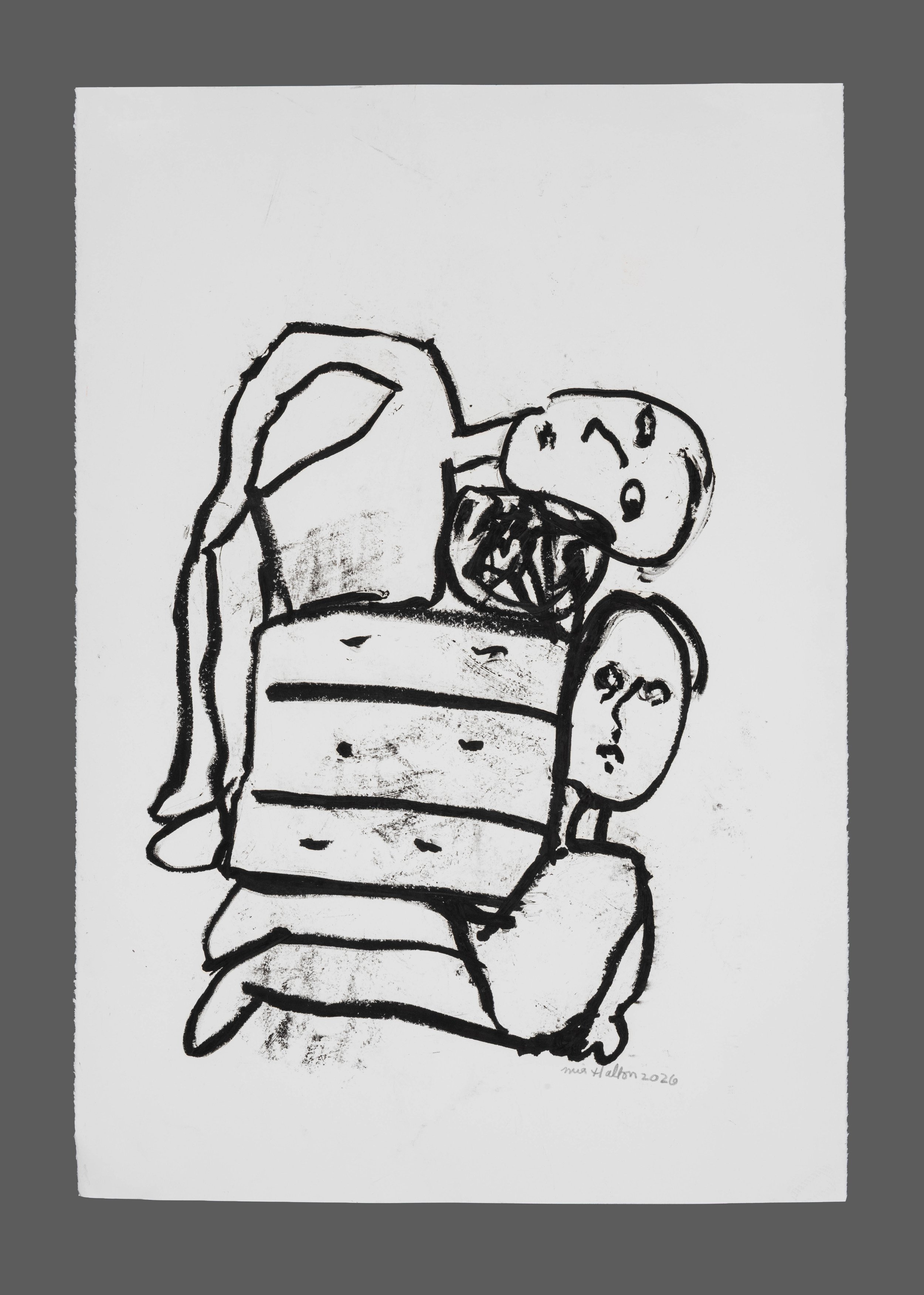 Dresser 1, 40 x 30, Oilstick on Paper, 2026.jpg