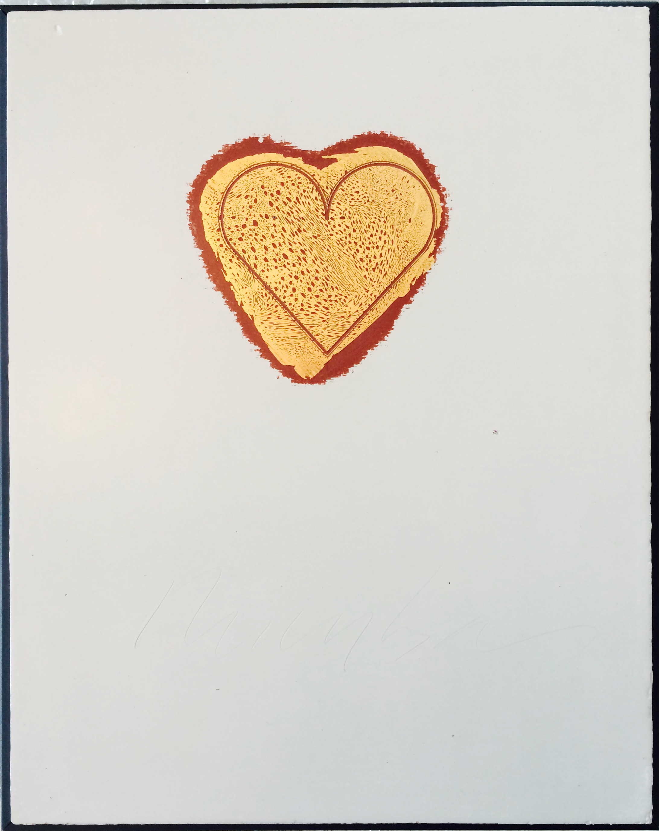 George Dunbar, red & White clay w/ red gold leaf on panel, 11.5"x9", Value: $1,500