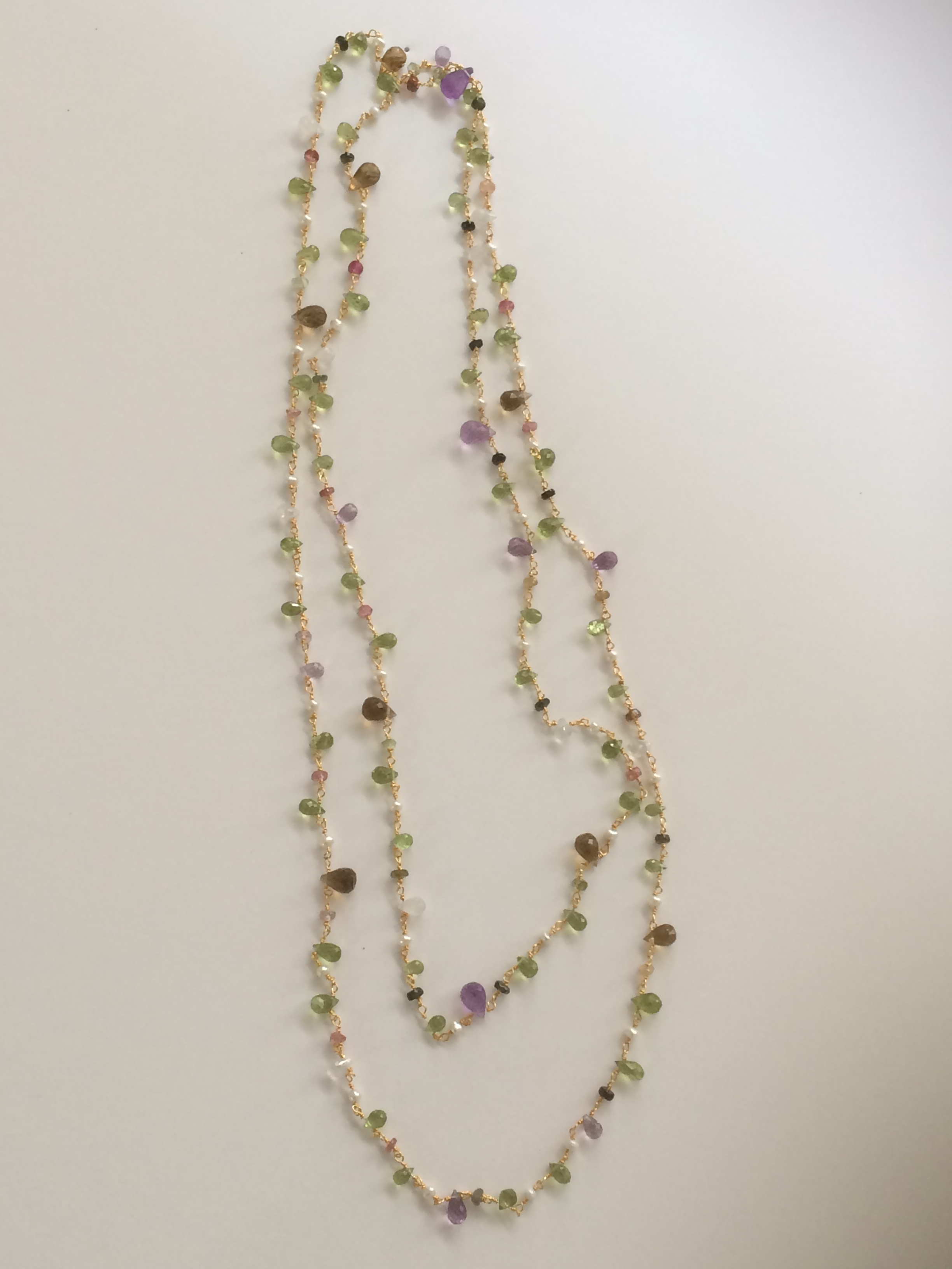  Meillure Joaillerie, Necklace, stones and sterling silver clad in 18K gold, value: $285