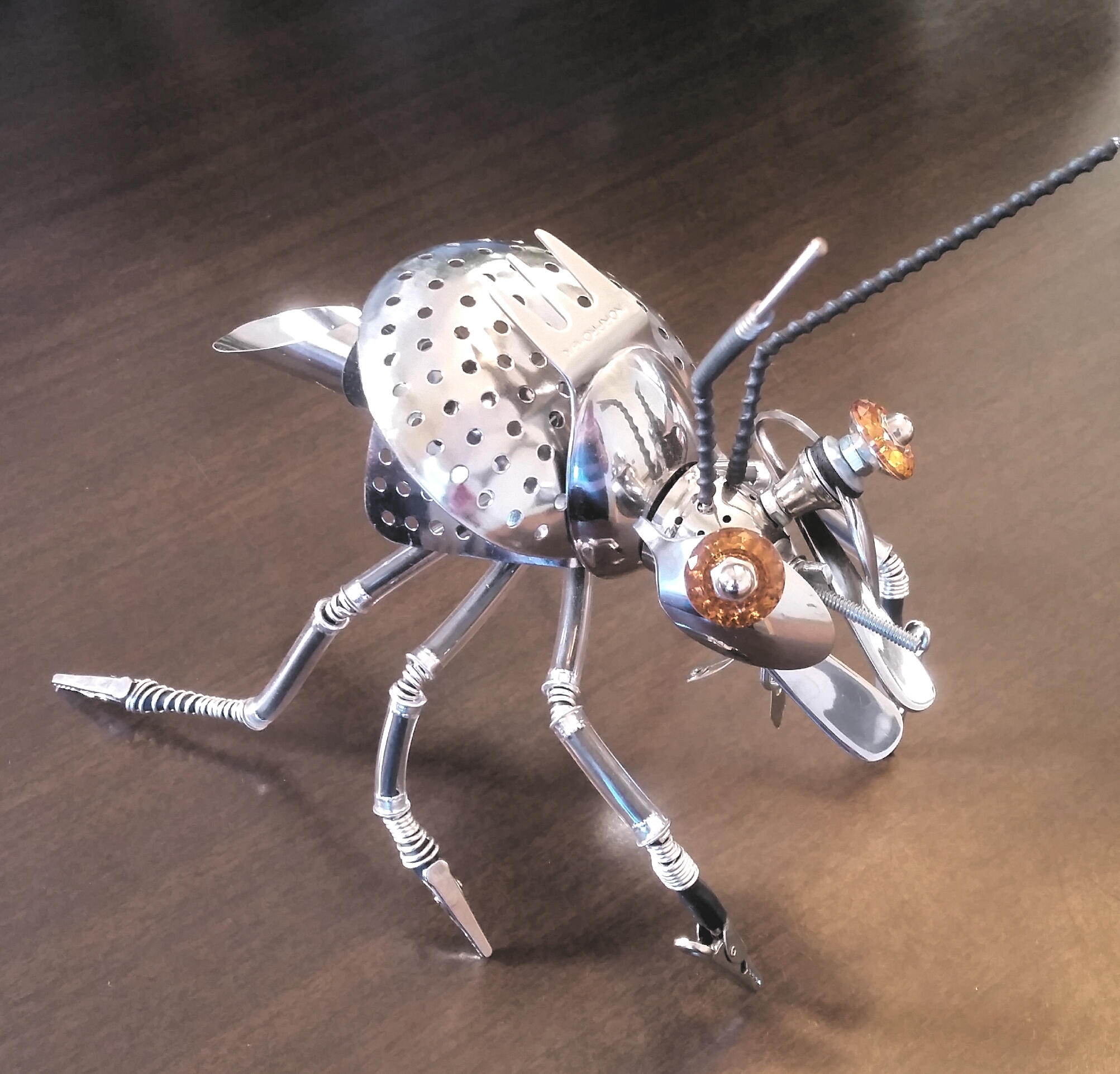 Andrew Bascle, Large Bug Sculpture, stainless metal, value: $250