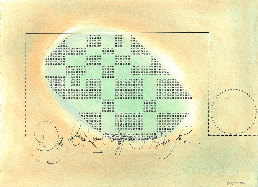 Robert Berguson, "Geometric Scribe #78", ink & pastel on paper, value: $550