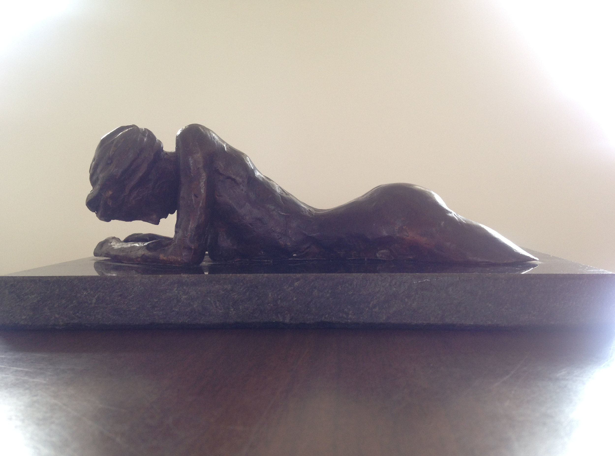 Nude sculpture by Thomas Bruno, bronze, 5.5"X10" base