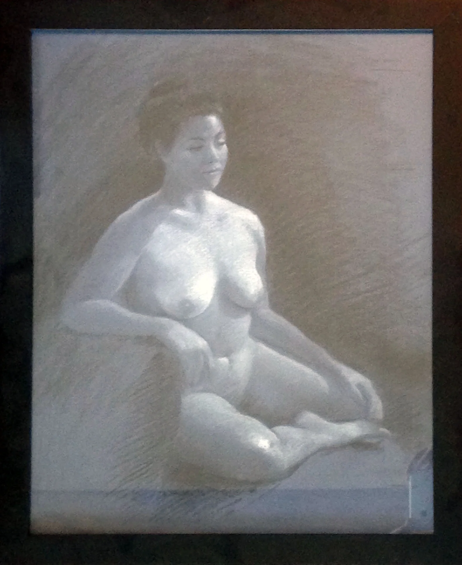 Untitled nude by Linda K. Stubbs, charcoal on paper, 18"X22"