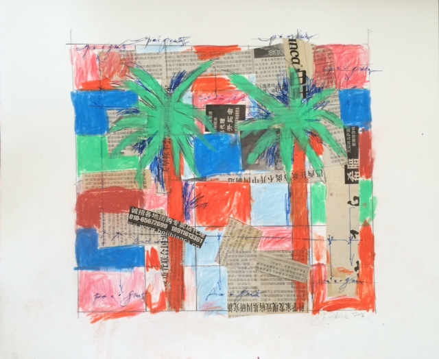 Mixed media drawing, Grover Mouton, 14"X17"