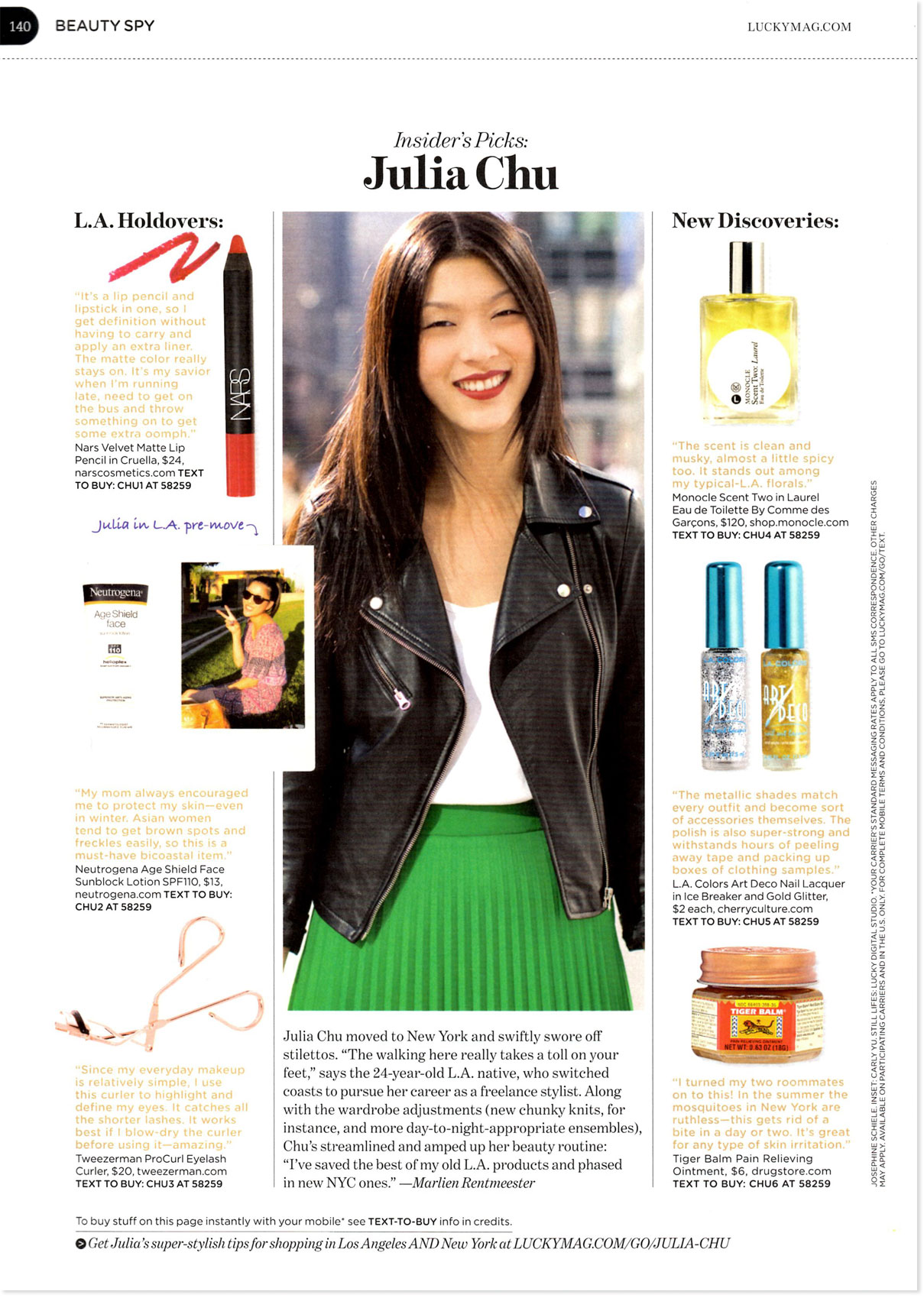  Julia Chu for&nbsp; Lucky Magazine , January 2012&nbsp;  Photo by J osephine Schiele  