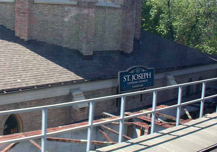 Rendition of east side of SJ as seen from the Brown Line tracks.