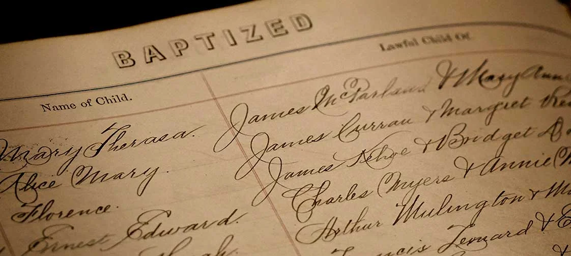 Actual Immaculate Conception and St. Joseph Parish baptismal records