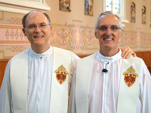 Happy Anniversary! May marks the anniversary of ordination for many priests in the Archdiocese. Fr. McBrady (left) celebrates 46 years of service (ordained May 12,1971) and Fr. Larry (right) celebrates 33 years (ordained May 19, 1984).