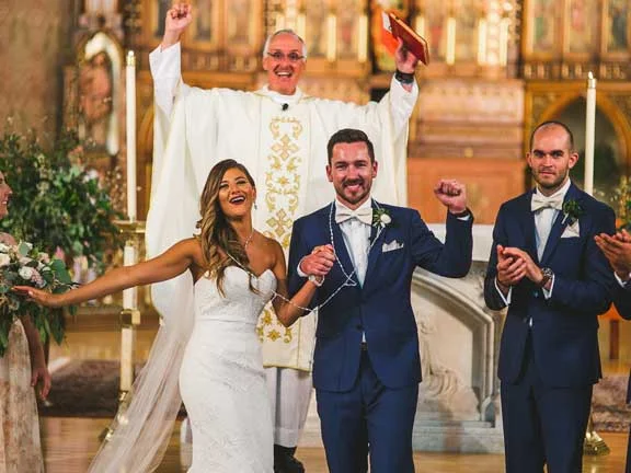 Congratulations to Joanna Mokate and Jamie Lyons who were married at St. Joseph Church on August 5th. read more about the photo here .
