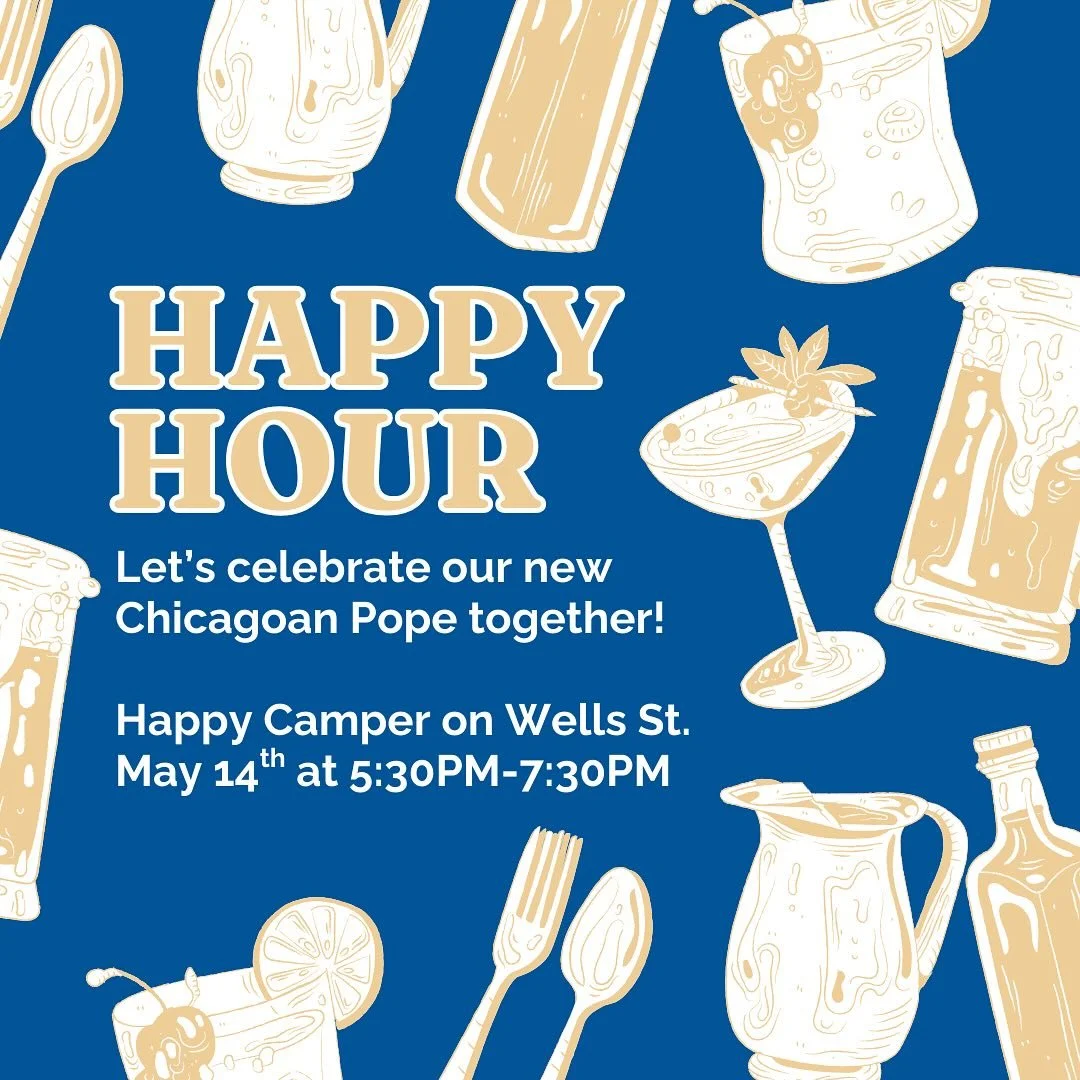 Let&rsquo;s have one more round before summer break to celebrate our new favorite Chicagoan, Pope Leo XIV!! 

Meet us after work and bring you friends ✨