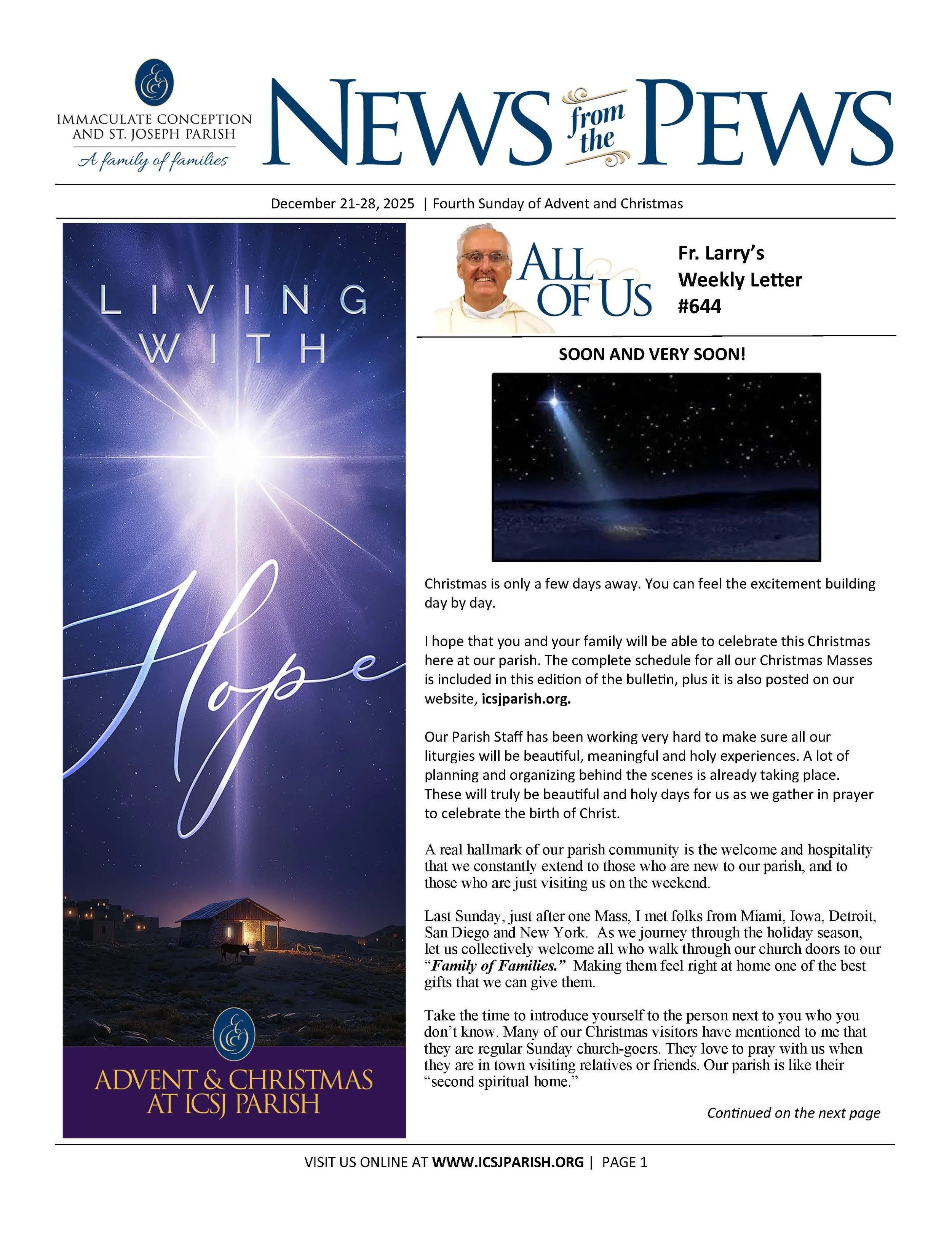 December 21 and 28, 2025