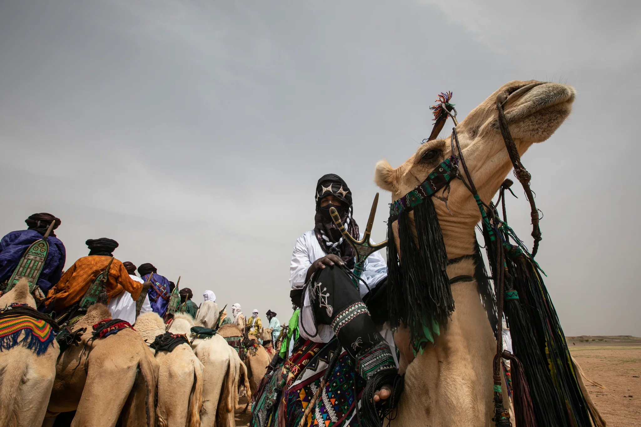 Tuareg people consider camels as a sacred element of their culture. They are fundamental during the travels through the harsh conditions of the desert, they are providers of nutritive milk essential for nomad families, and also inspiration for Tuareg’s songs about revolution and freedom.
