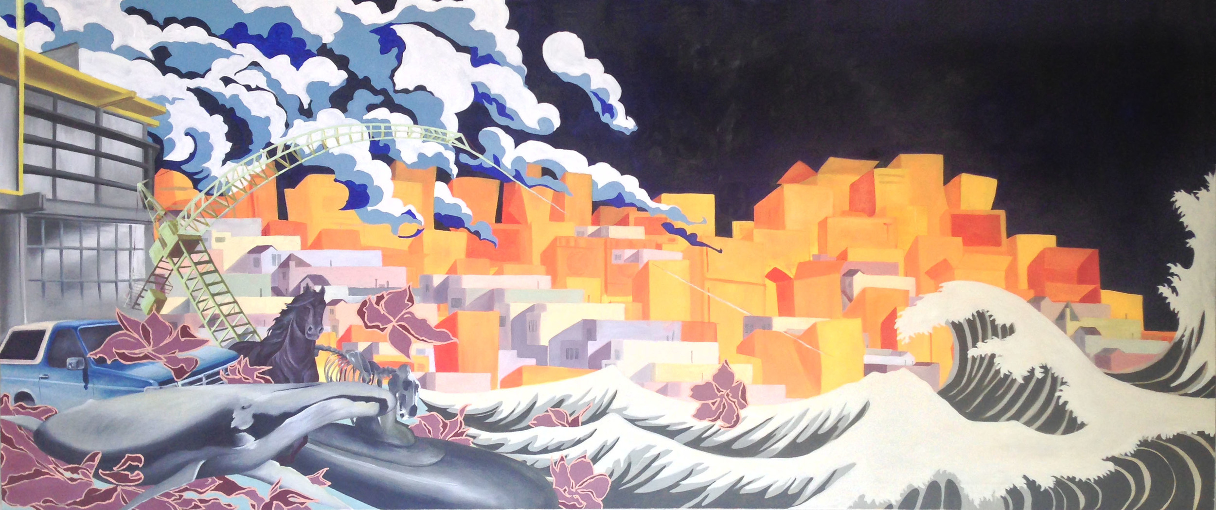 oil on canvas, 8' x 3'
