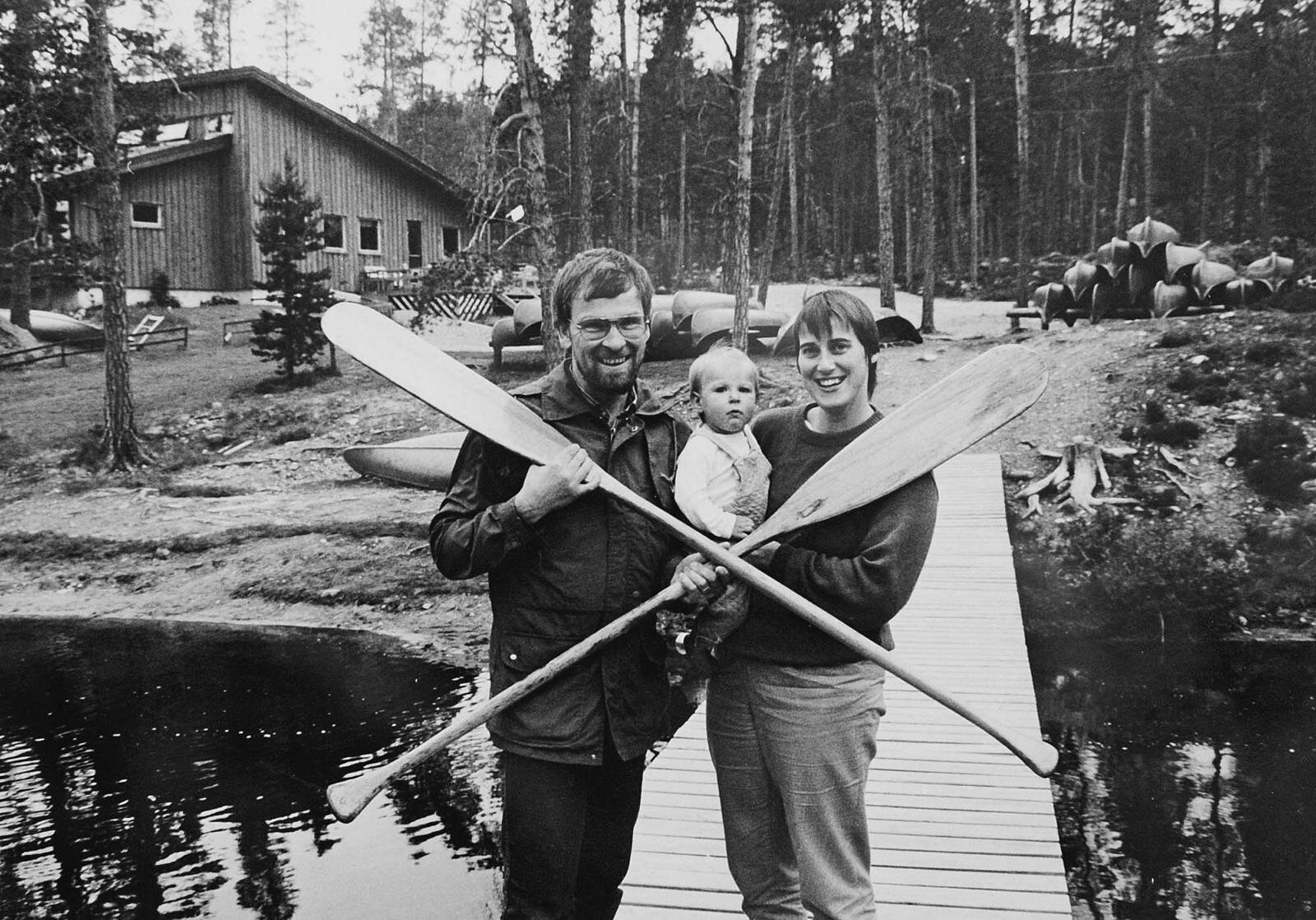  1986. From left: Bengt, Karin (1 year), Mieke 