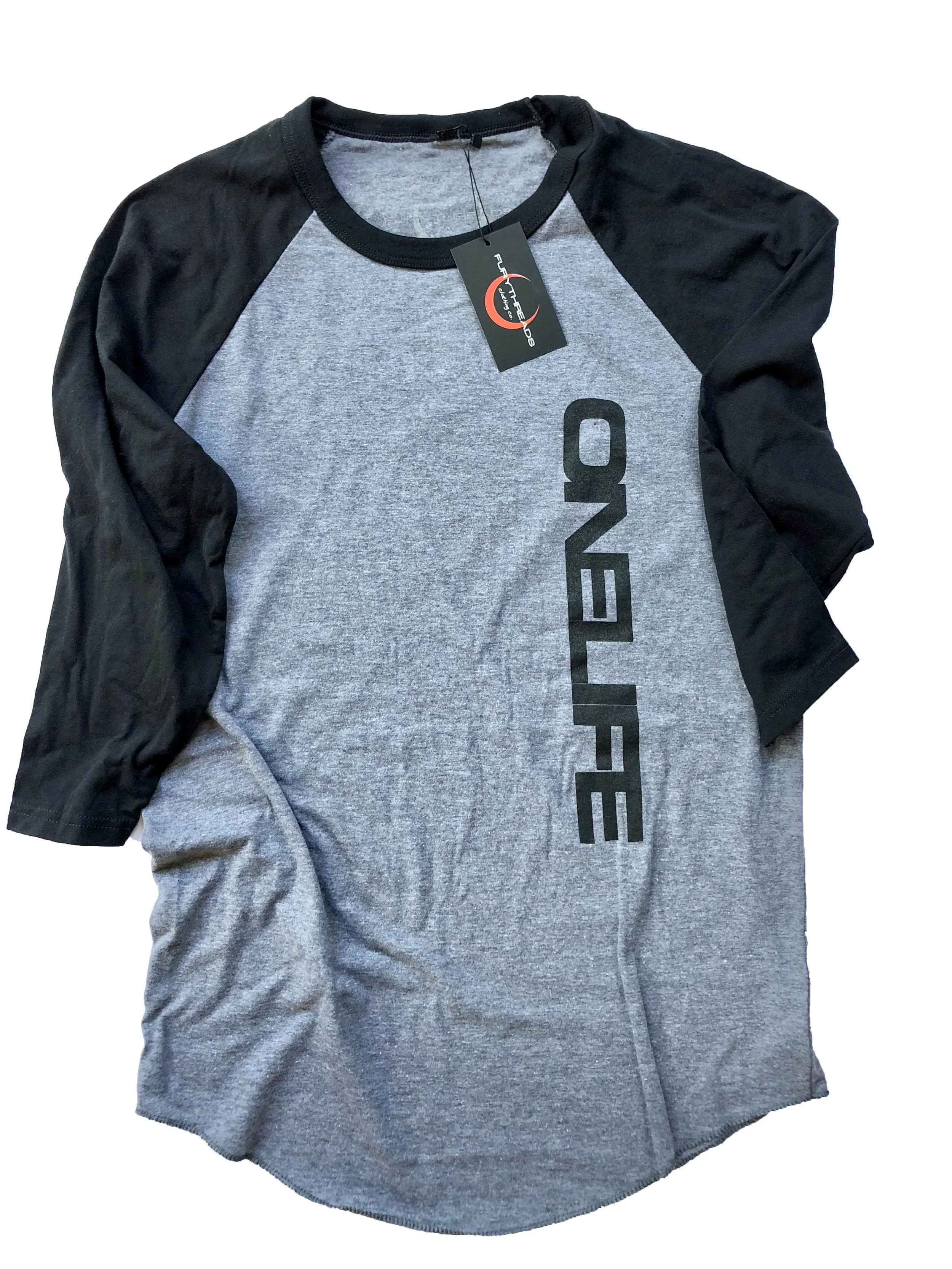 ONELIFE EDI Charcoal &amp; Black Raglan  Tee