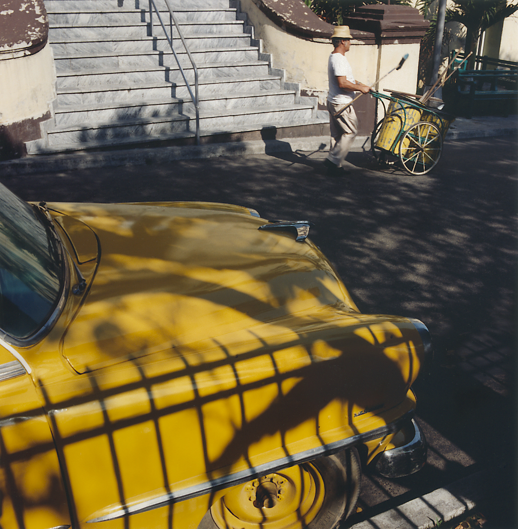 Street Sweeper and Yellow Car Havana, 1989