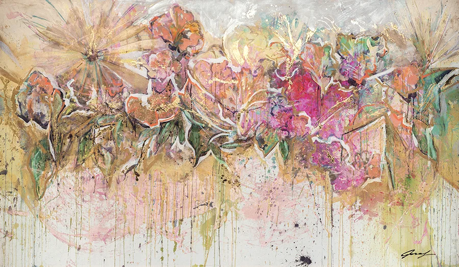 2012 Essence of Floral I 56″ x 96″ acrylic on canvas