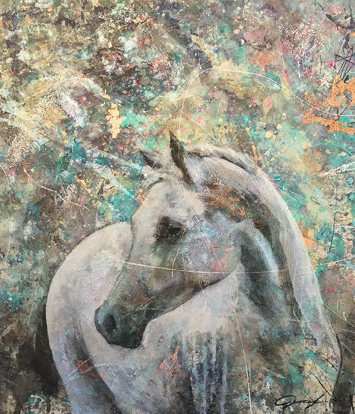 2015 Angel acrylic & gold-leaf on canvas 31"x 36"