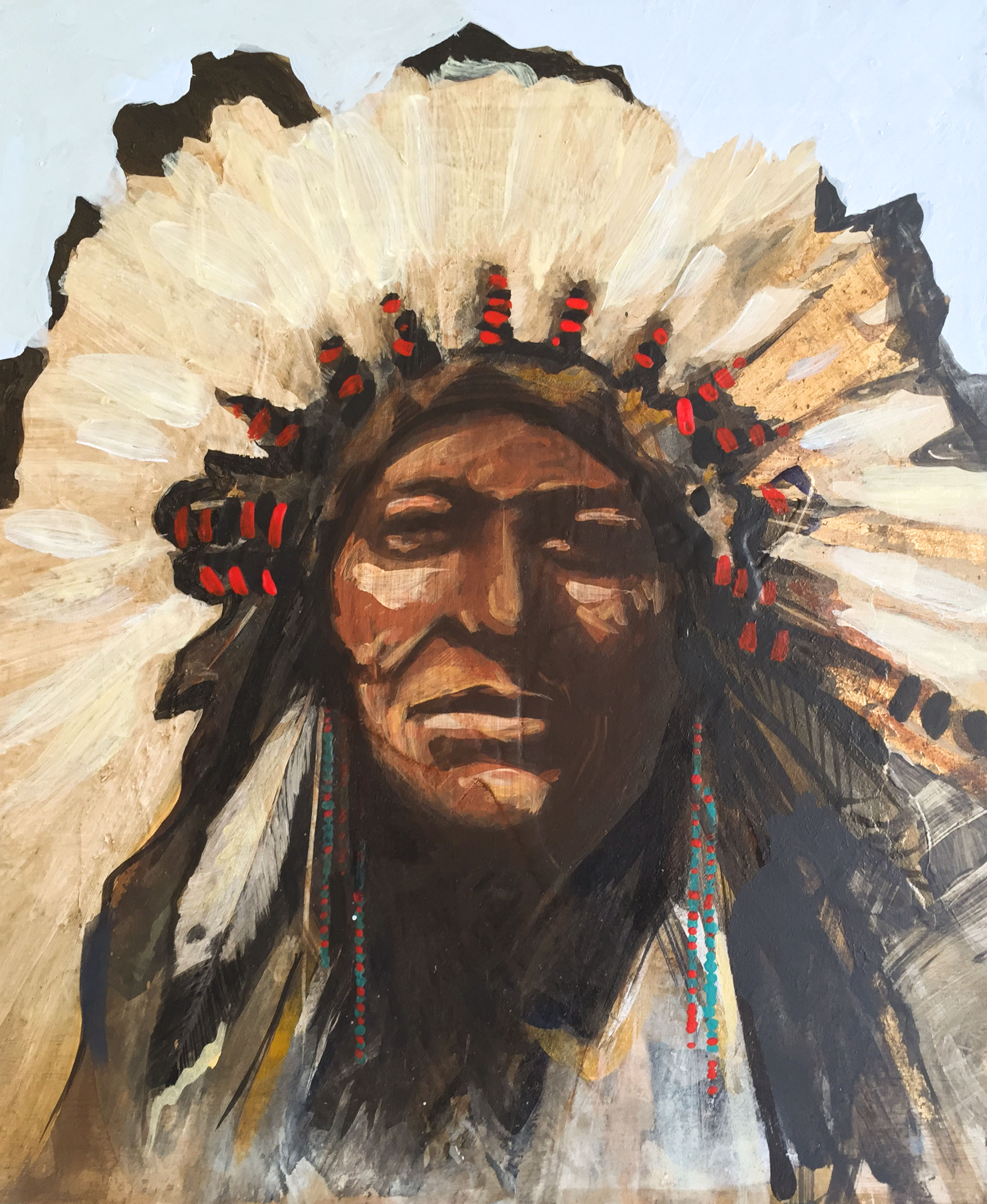 10" x 12" acrylic & gold-leaf on panel $300 sold