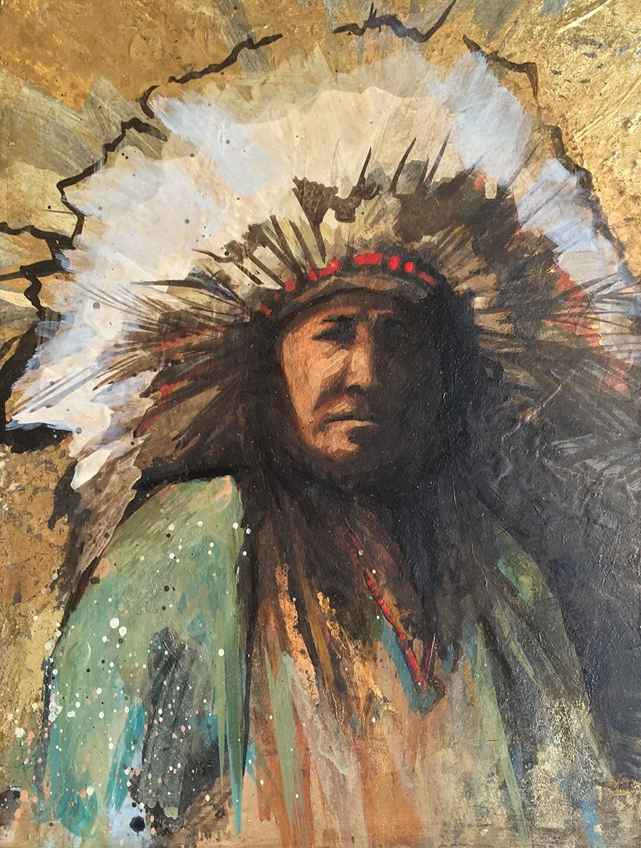 9"x 12" acrylic & gold-leaf on panel $300 sold