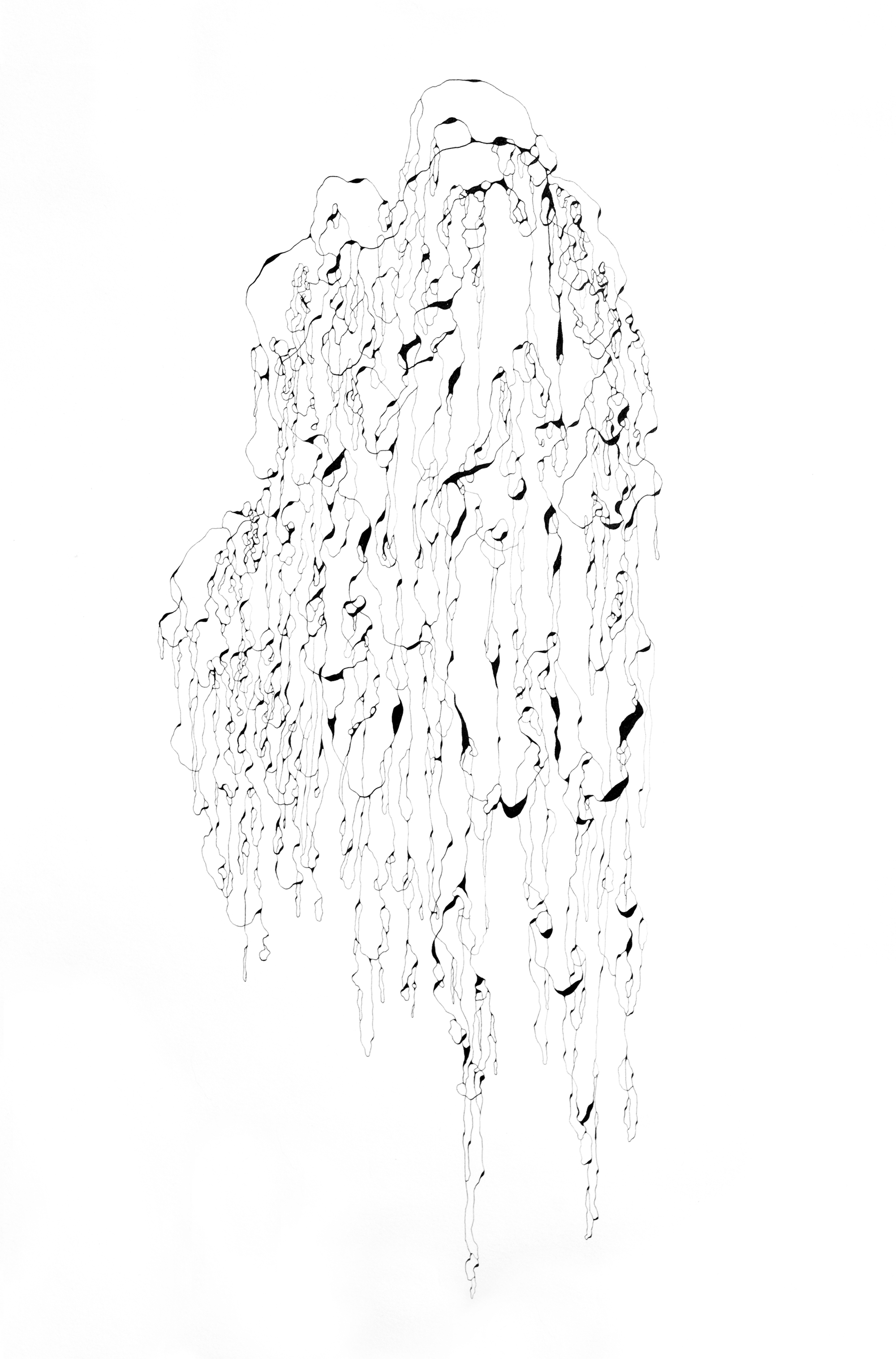 Untitled 15A, 16"x20", Sumi ink on paper, 2015