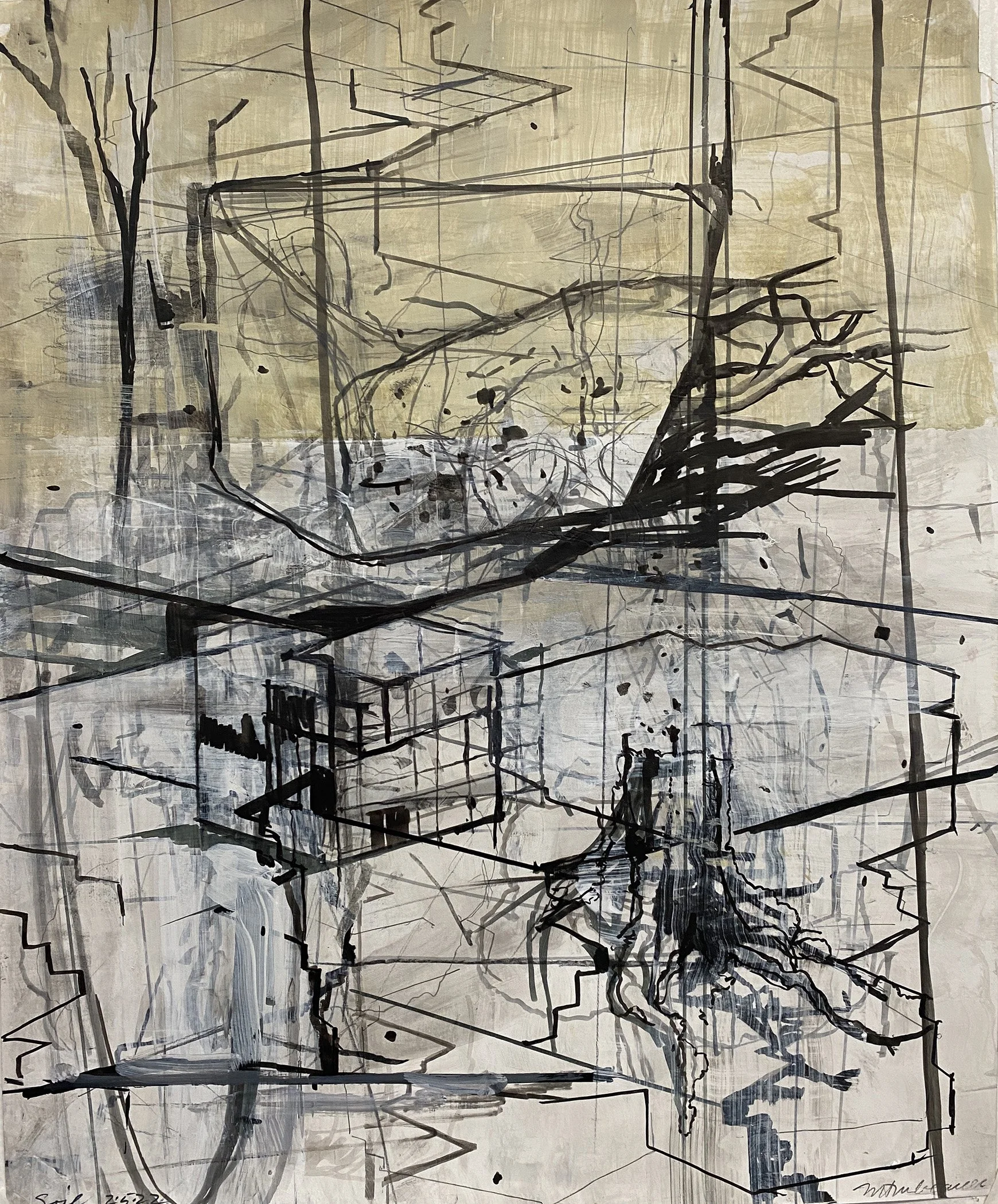  Soil
 
Mixed media on paper, 14 x 11 inches
 
Private collection