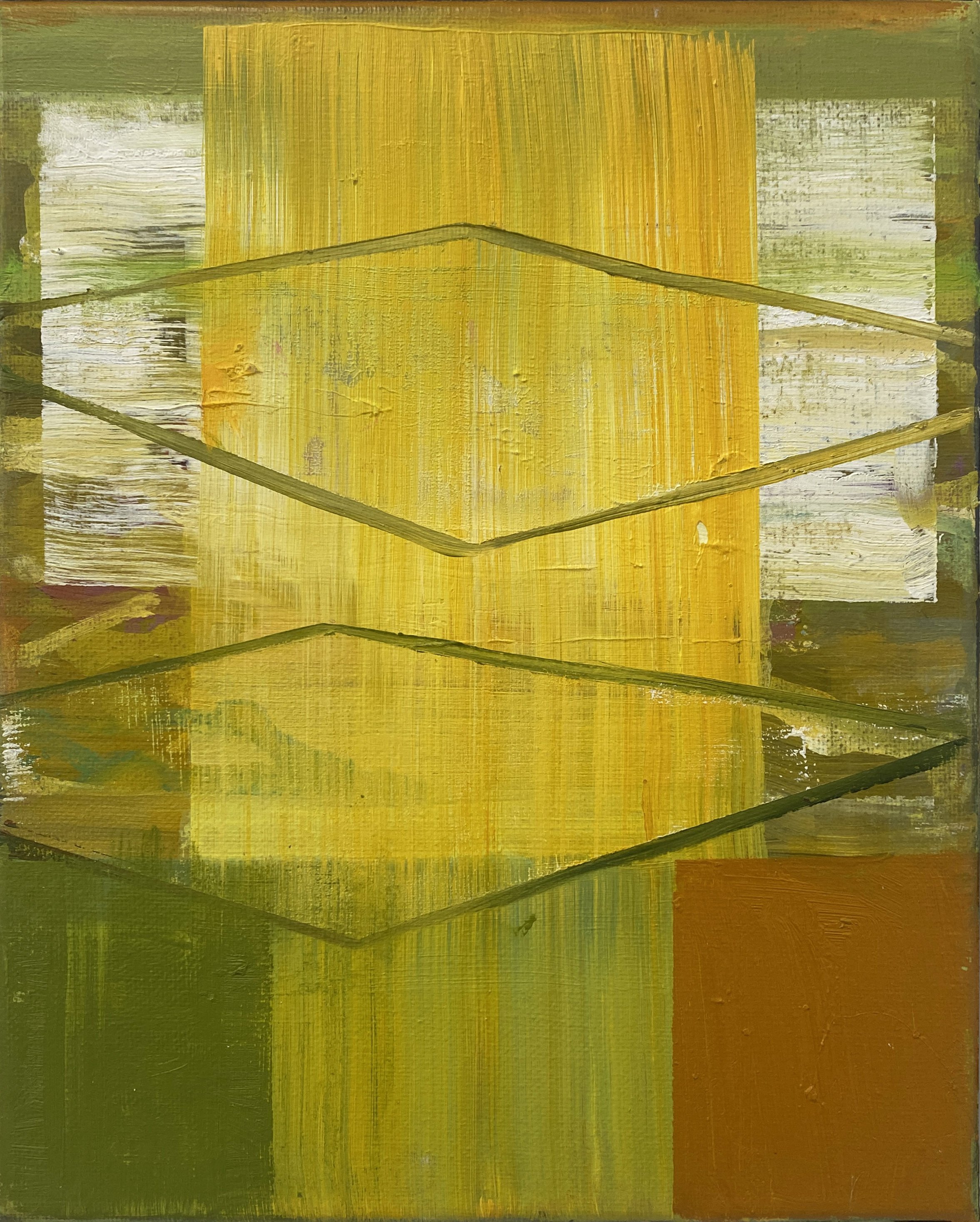 Green Gold Sunset
 
2025, Oil on canvas, 10 x 8 inches