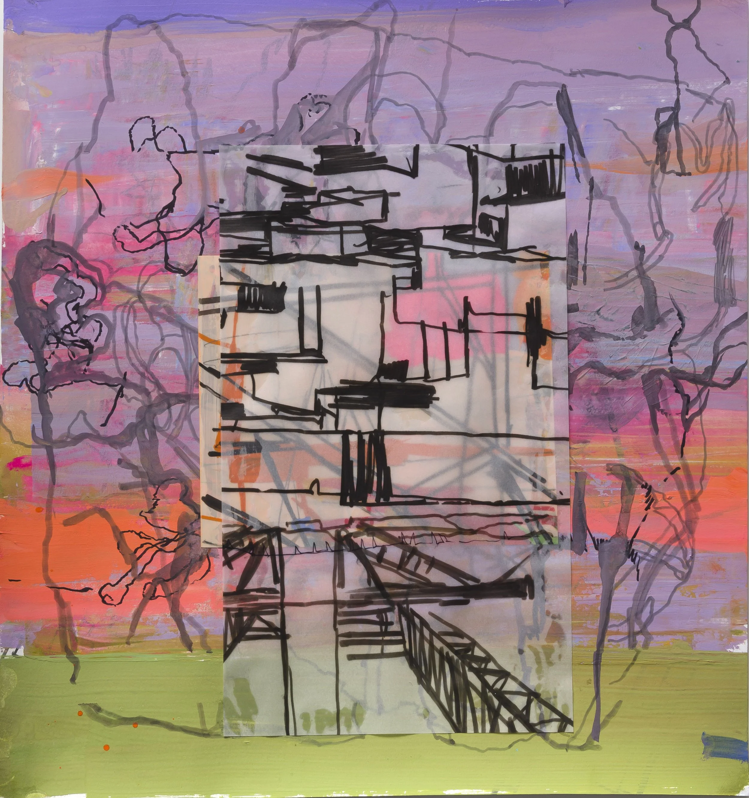  Weathering 1
 
2017, Mixed media on paper, 15 x 14 inches