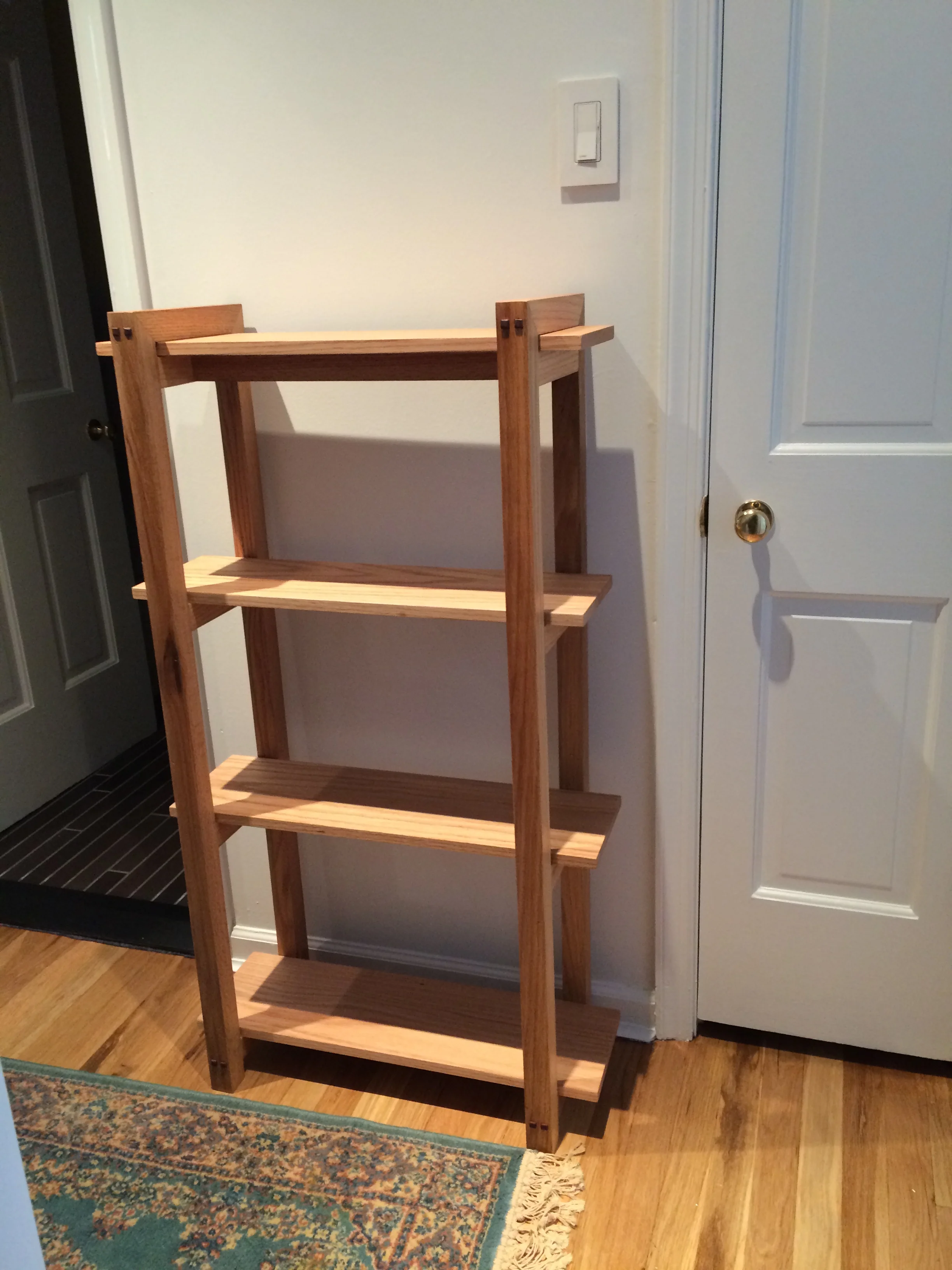 red oak shelves four