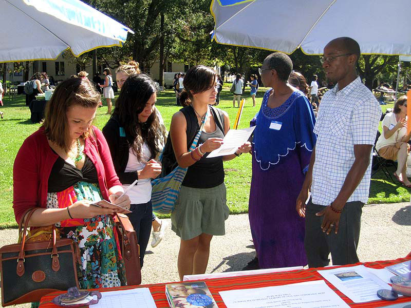 Dr. Nyamora (RIGHT) attending to Endurance visitors at Mills College Health Fair. He has written to thank everyone who visited Endurance at the Mills College Health Fair. He also invited everyone to visit the Endurance Website to learn more about the work of the center.