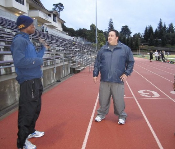 March 15, 2012 Workout at Piedmont High School: Dr. Cory Nyamora and Kenny.