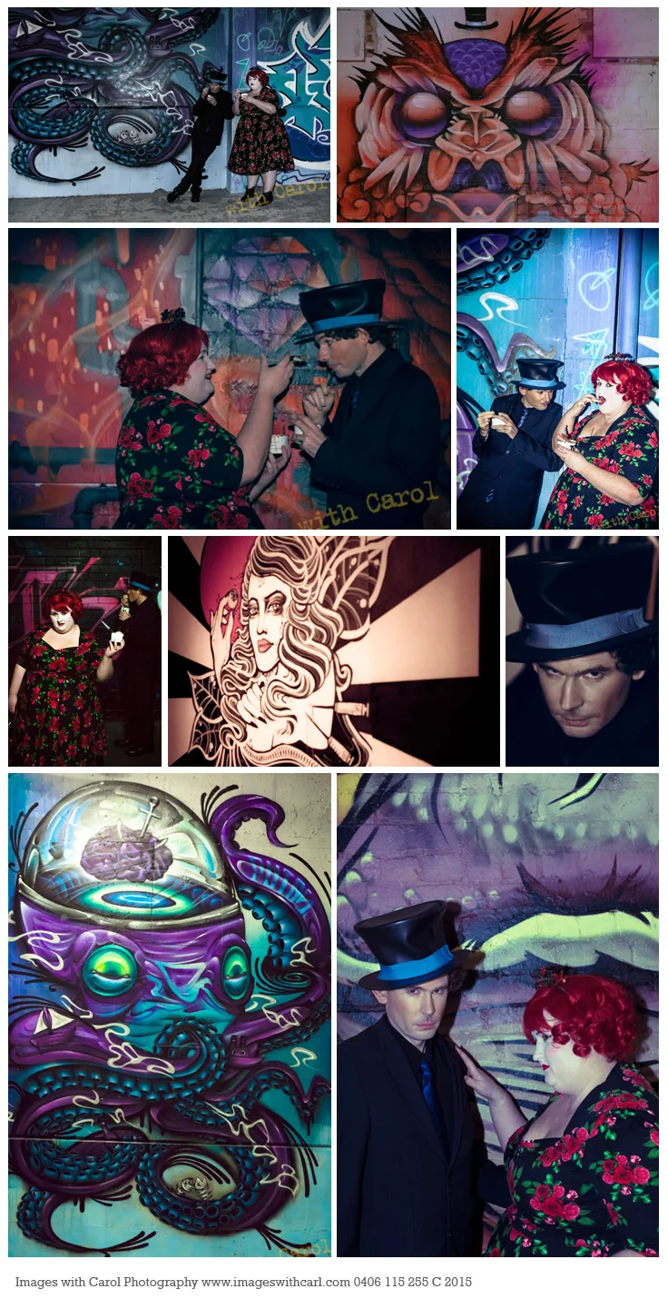Ice cream, amazing street art, and dressed up friends, what a great way to spend saturday night