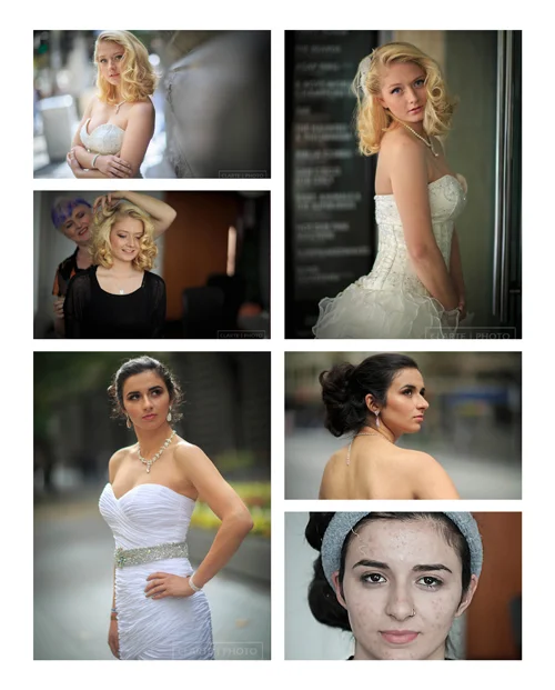 Before and after images of some of my hair and makeup work. We discuss styling of both at your complimentary styling session when you book with me.