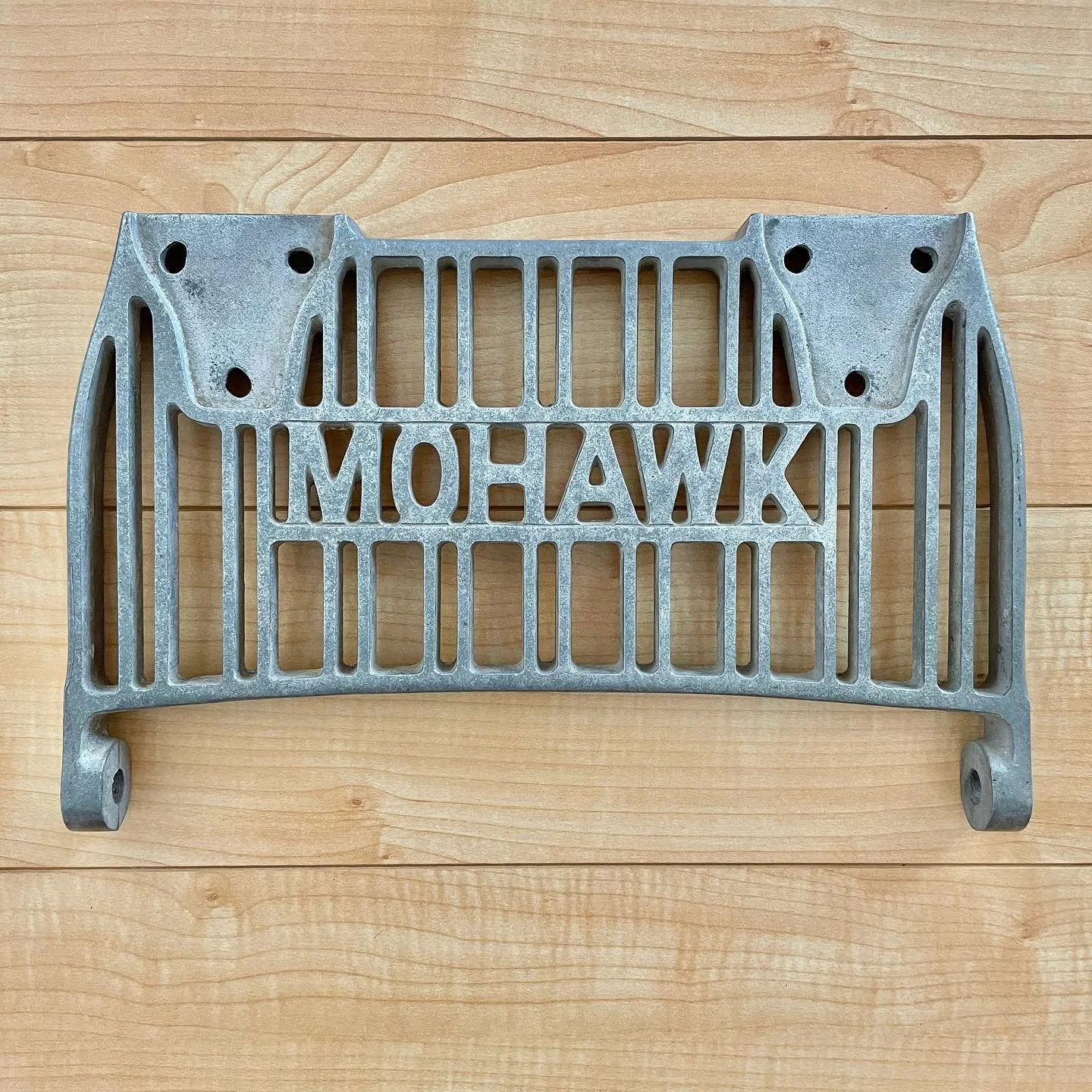 Mid century Koken &lsquo;Mohawk&rsquo; barber chair footplate. 14&rdquo; wide. Sure, makes a great footplate, but I imagine it hanging on the wall of a barber shop, salon, or tattoo shop. Check it out in our Etsy shop. Apropos of nothing, thank goodn