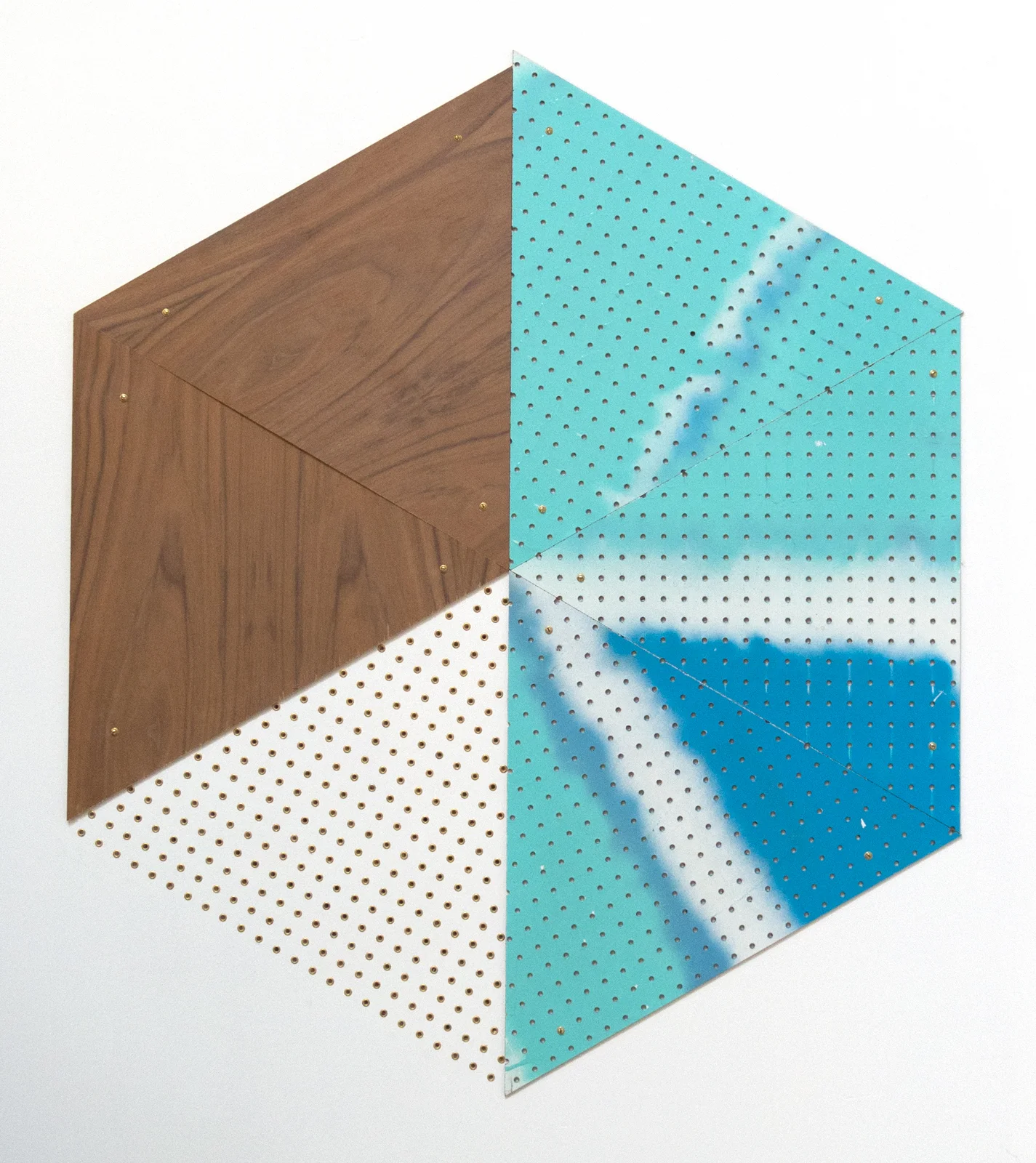   Perfect is the Enemy of the Good, No. 4  5’ x 4’-6” x 1/4” Brass ferrules, pegboard + plywood 