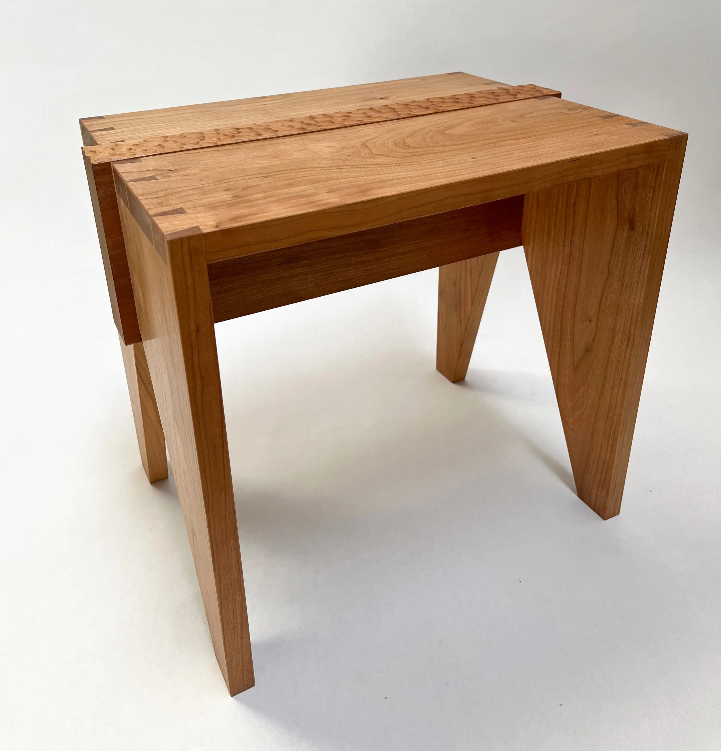  Cherry + hand rubbed tung oil  15” x 17” x 12” 