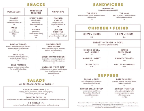 MENUS — Soho Chicken + Whiskey
