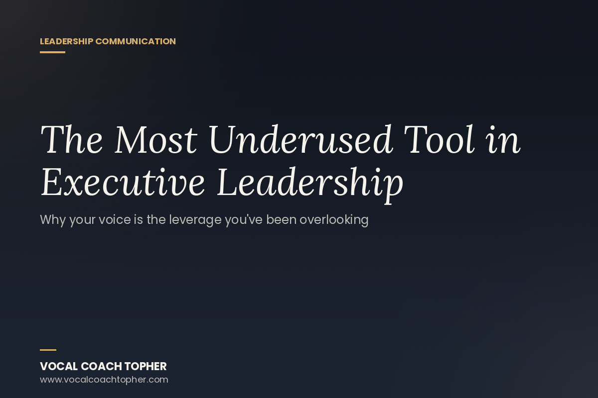 The Voice Is the Most Underused Tool in Executive Leadership