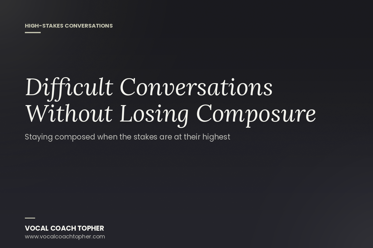 Difficult Conversations: How to Stay Composed When the Stakes Are High