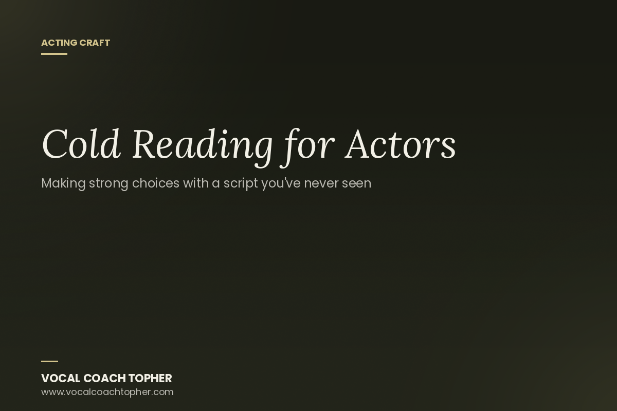 Cold Reading for Actors: How to Make Strong Choices With a Script You've Never Seen