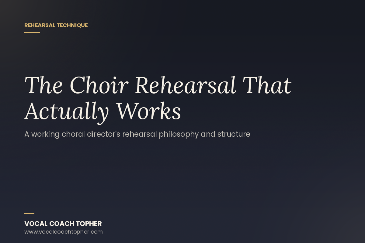 The Choir Rehearsal That Actually Works: A Working Choral Director's Philosophy and Structure