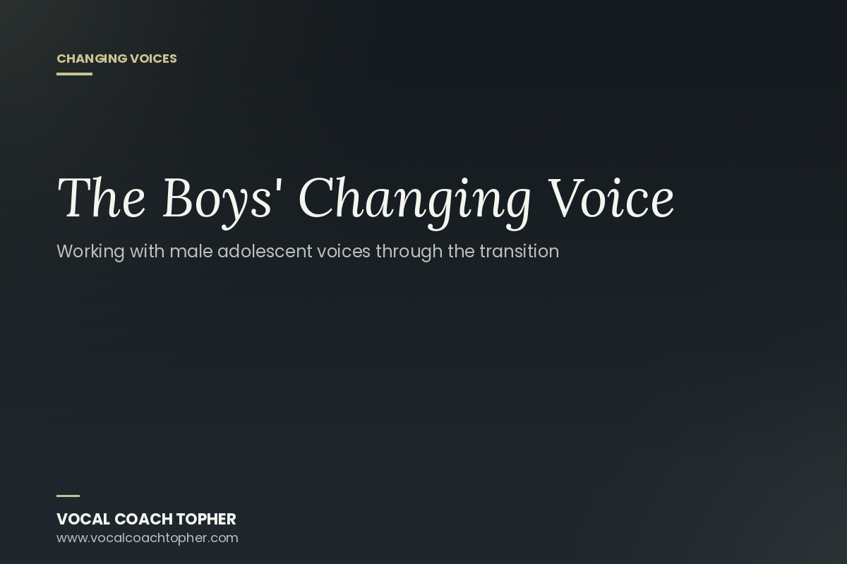 The Boys' Changing Voice: How to Work With Male Adolescent Voices Through the Transition
