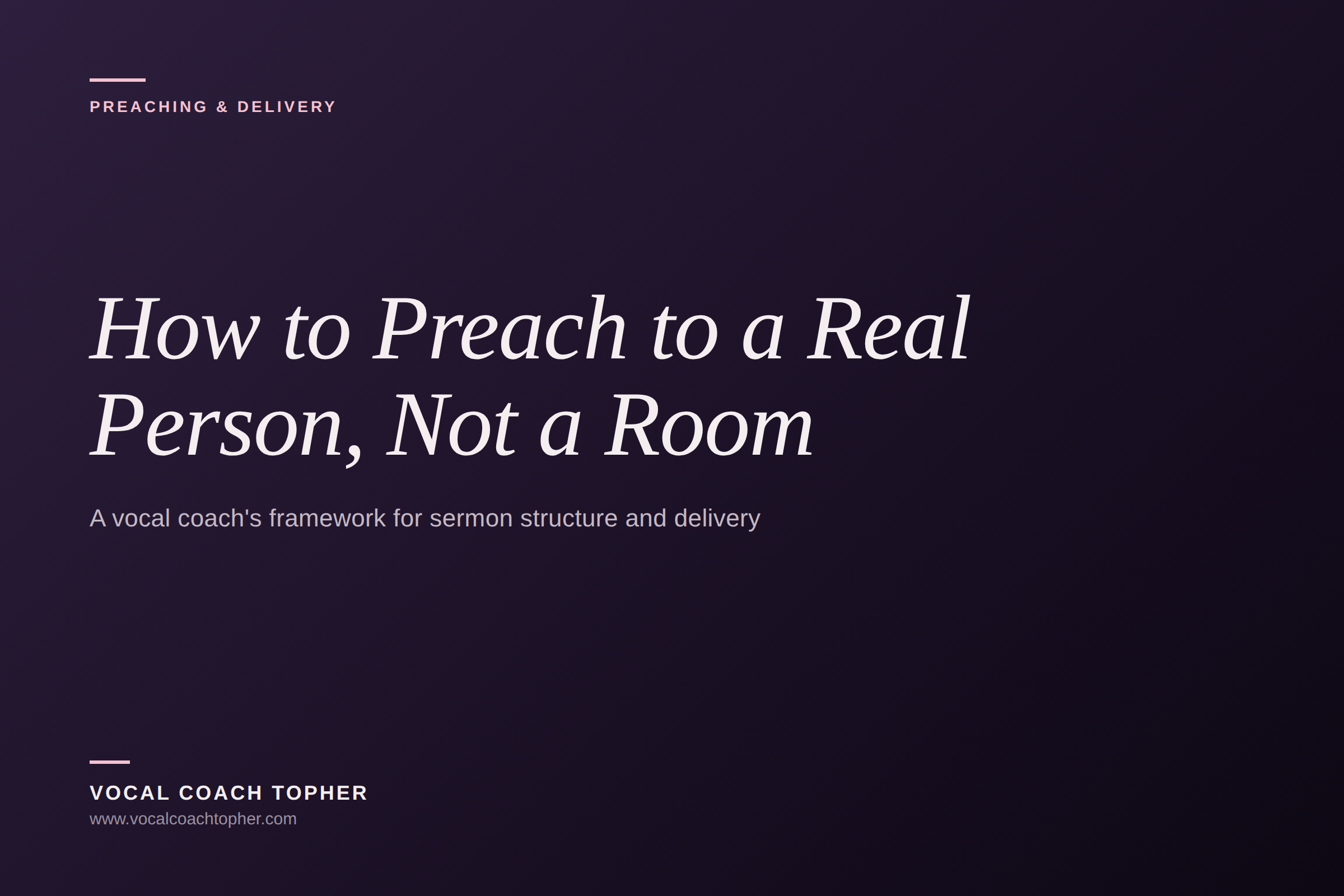 Vocal Coaching for Religious Leaders: A Pastor's Guide to Sermon Structure and Delivery