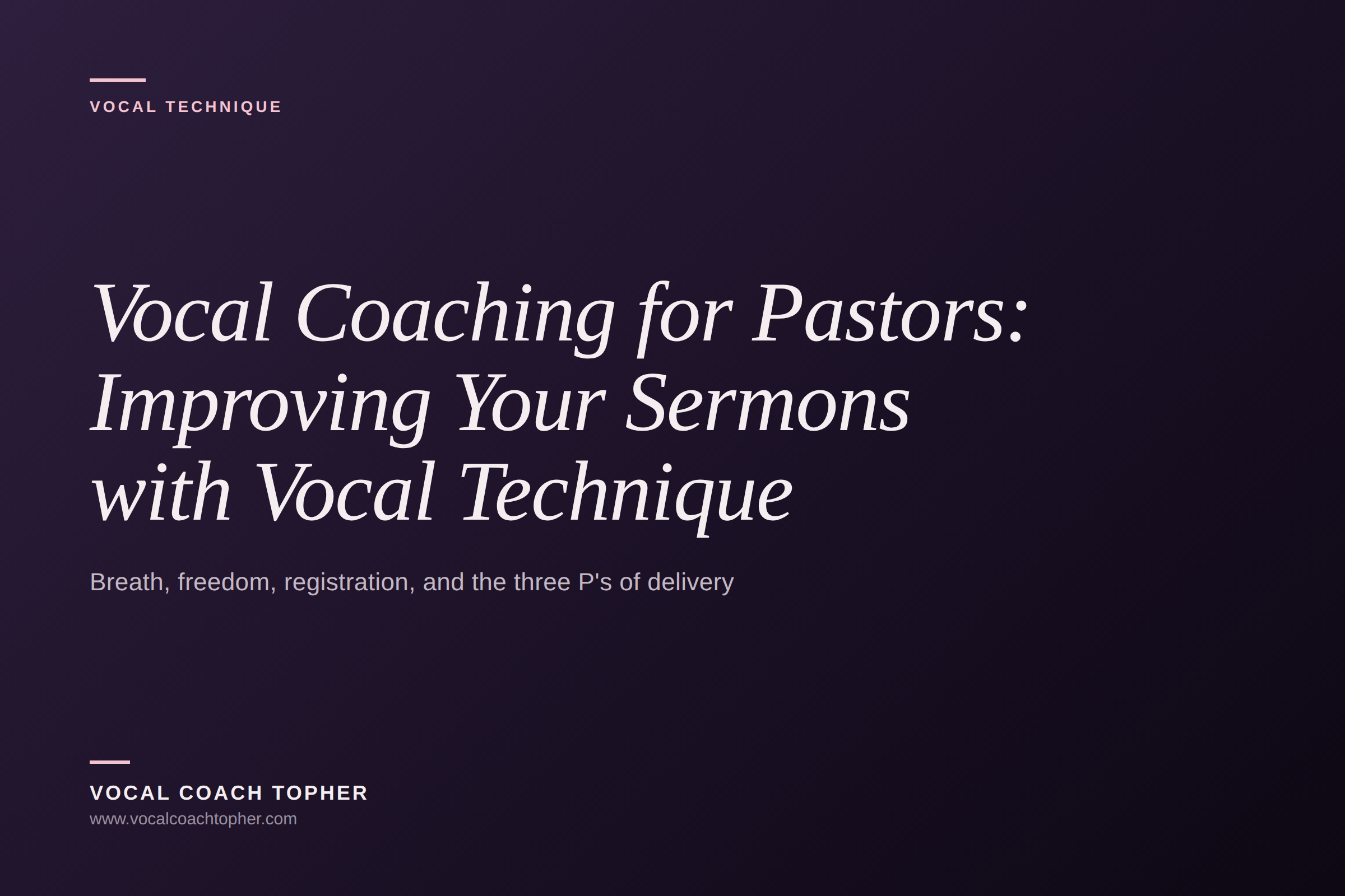 Vocal Coaching for Pastors: Improving Your Sermons with Vocal Technique